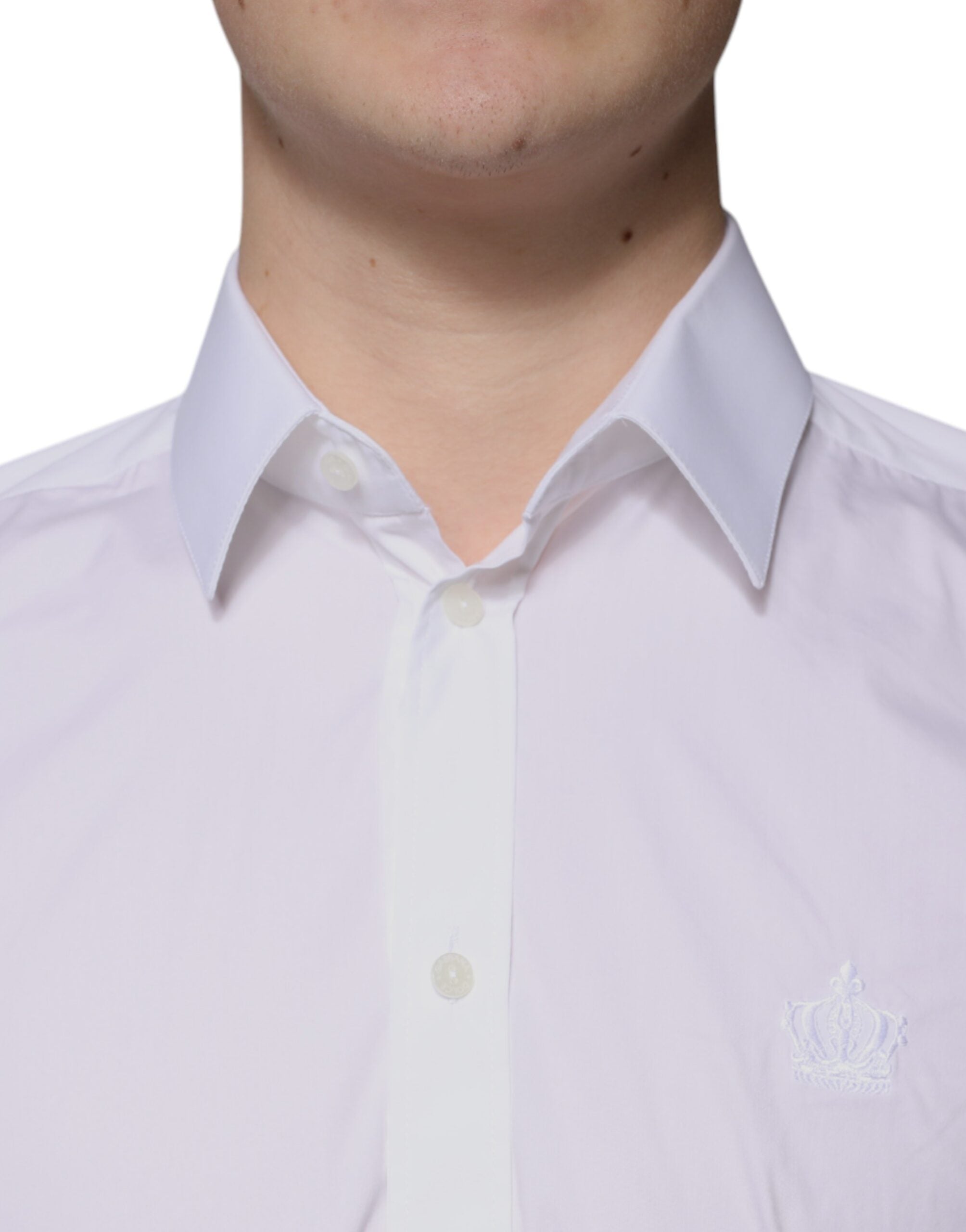 Dolce & Gabbana Beyaz Pamuklu Gömlek MARTINI Slim Fit Erkek
